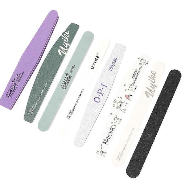 1 stk. Neglepleje Svamp Mix Sandpapir og Dobbeltsidet Sliber til Manicure Holdbare Negleartikler A3