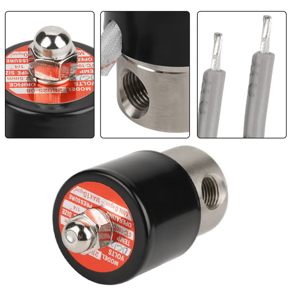 DC 12V G1/4\" Rustfrit Stål 304 Normalt Lukket Elektrisk Magnetventil