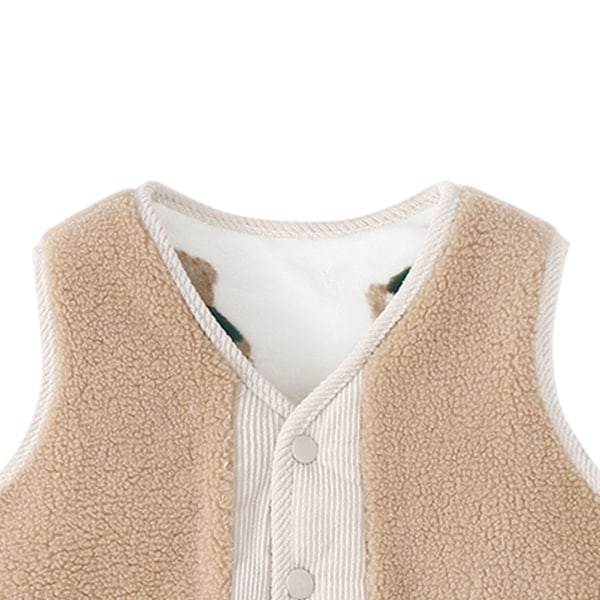 Barn Fuzzy Vest Dobbeltsidig Stil Vesten Mote Alle Matchet Vinter Vest Jakke 130cm/51.2in