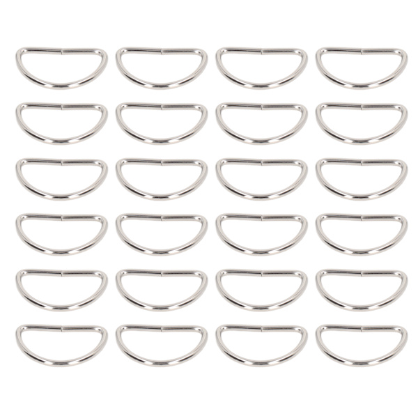 100 st Metall D-ringar Släta Ytor Klassisk Look Metallringar Spänne för DIY Bälten Resväskor Handväskor Ryggsäckar Silver
