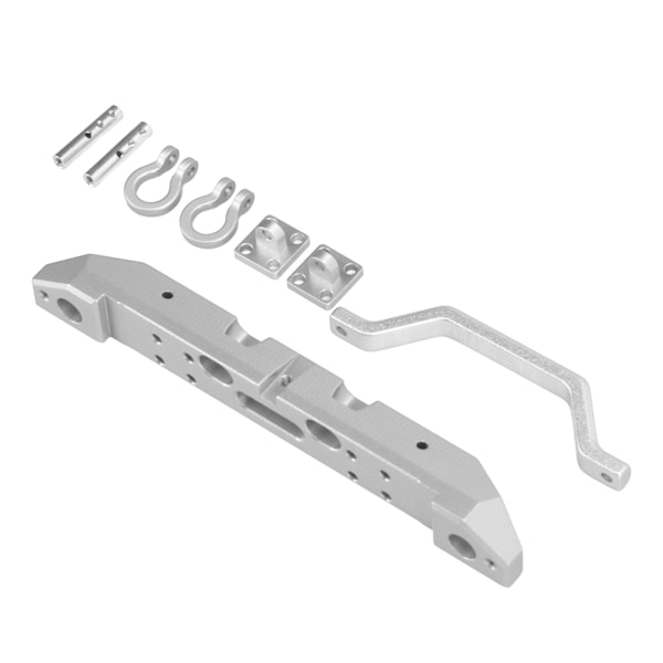 Alumiiniseoksesta valmistettu etupuskuri ja valosarja AXIAL SCX24 1/24 RC-autoon, hopeakromattu