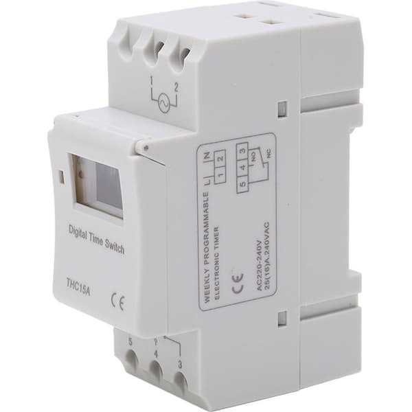 Programmerbar Ugentlig LCD Digital Timerkontakt DIN-skinne AC220-240V 16A
