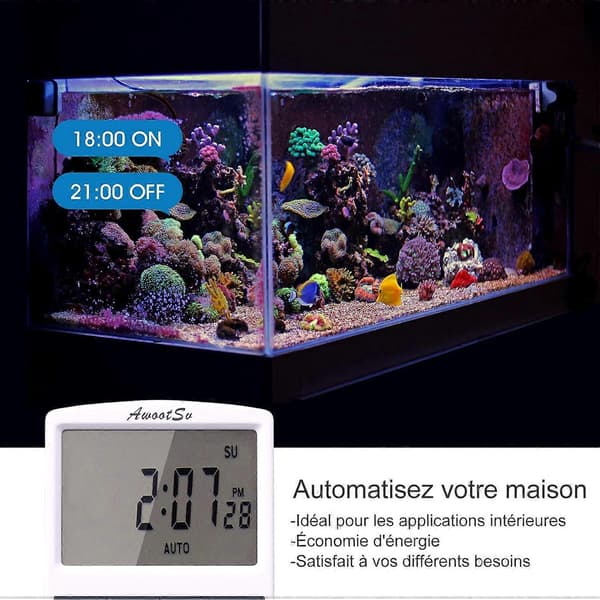 (2-pack) Digital programmerbar timer med nedräkning, digital daglig/veckovis programmerbar timer, eluttag med LCD-skärm och