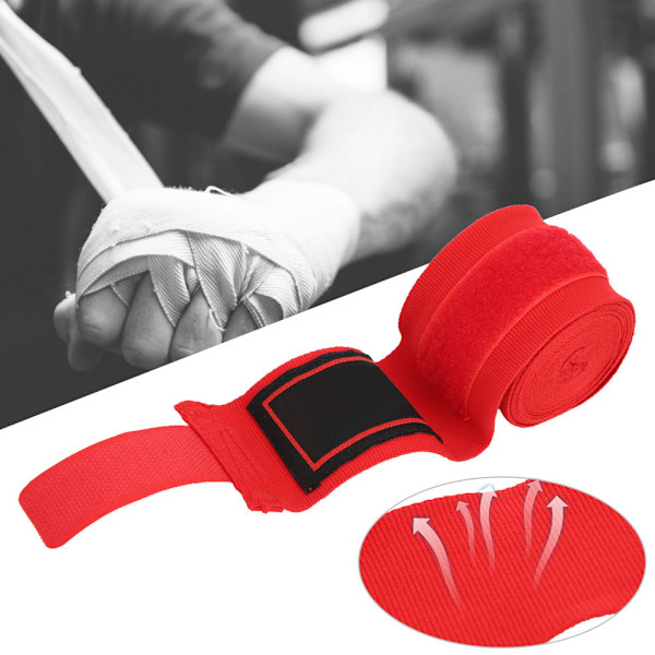 1 par BN elastisk boksefikseringsbælte Sanda Muay Thai håndbind Wrist Bandage Sport beskyttelsesudstyr rød