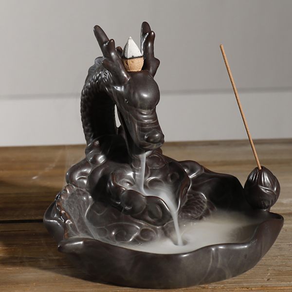 Keramisk røgelsesholder røgelsesbrænder røg tilbagefald røgelsesbrænder indretning ornament