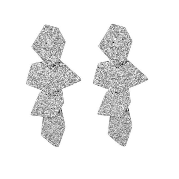 Mode Kvinnor Vintage Örhängen Geometriska Hårfästen Blanka Pläterade Silverörhängen för Jul Jul Smycken för Flickor Kvinnor