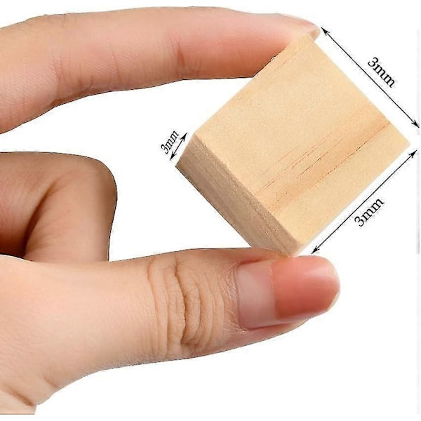 Uudet, sopivat Mini Puiset Kuutiot 30 kpl Sileät Puiset Kuutiot 30 X 30 Mm Luonnolliset Neliökuutiot Raakapuu Neliöpalikat