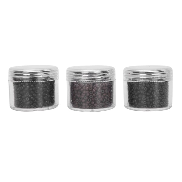 3 flasker 3,0 mm silikon Micro Links Rings Beads Small Comfortable Hair Extension Tool (1#/3#/5#)