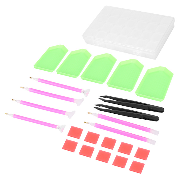 24 kpl timanttimaalaustyökalusarja muovi 5D aloittelijoille ammattilaisille DIY-tarvikkeet