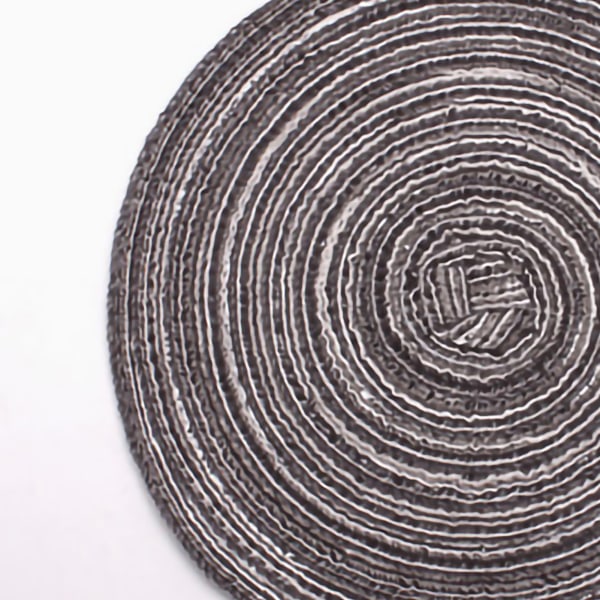 4 st runda underlägg set skållning värmeisolering tallriksunderlägg vävda dekorativa matbordsskålmatta mörkgrå diameter 30cm / 11.8in