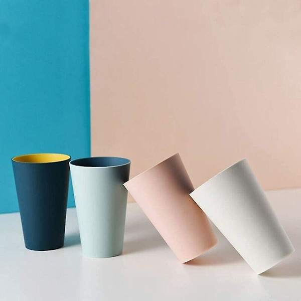 4 Stycken Plast Munsköljskopp, Okrossbar Vattenglas Rymmer Normala Tandborstar, Återanvändbar Vattenkopp, Rese Camping Portabla Muggar med BPA-fri