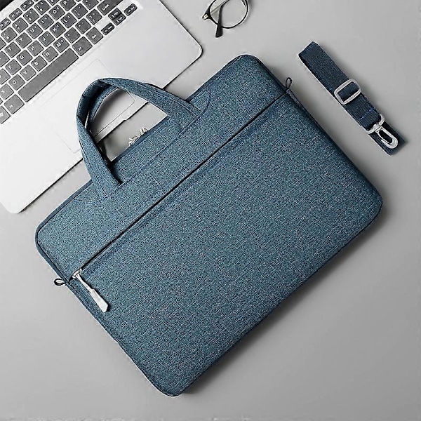 Laptopväska dam handburen enkel axelväska för Apple, Huawei, Lenovo, Xiaoxin, Xiaomi, ASUS, Dell, 13,3 tum (mörkblå)