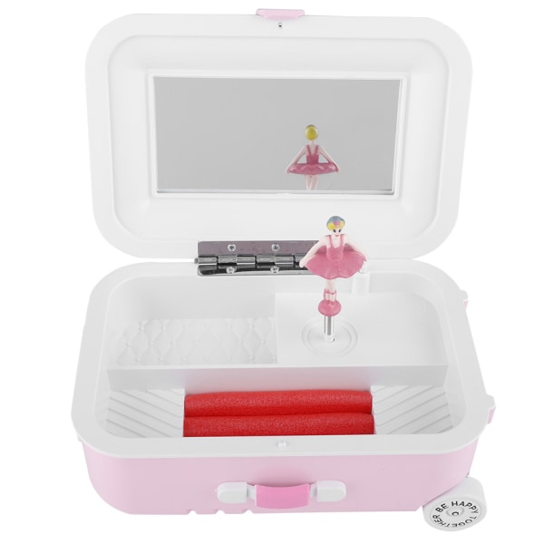 Pige Sød Pink Kuffert Model Mini Musikæske Smykkeetui Craft Gift Kid Legetøj