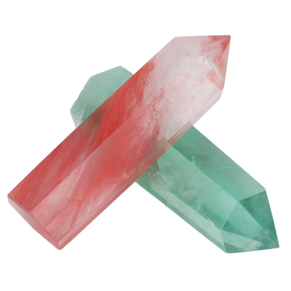 Naturlig kristall set hexagonala prismor Unicuspid Enkelpunkt för terapi Meditation Yoga Heminredning