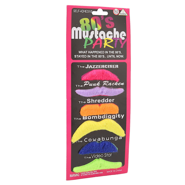 Färgglada falska mustascher Självhäftande falska mustascher Stick för jul Halloween fest