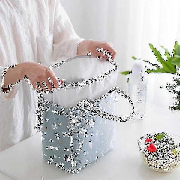Eristetty lounaslaukku, kiristysnyörillinen kylmälaukku, kätevä uudelleenkäytettävä lounaslaukku Zekai WarmDay - tummanharmaa