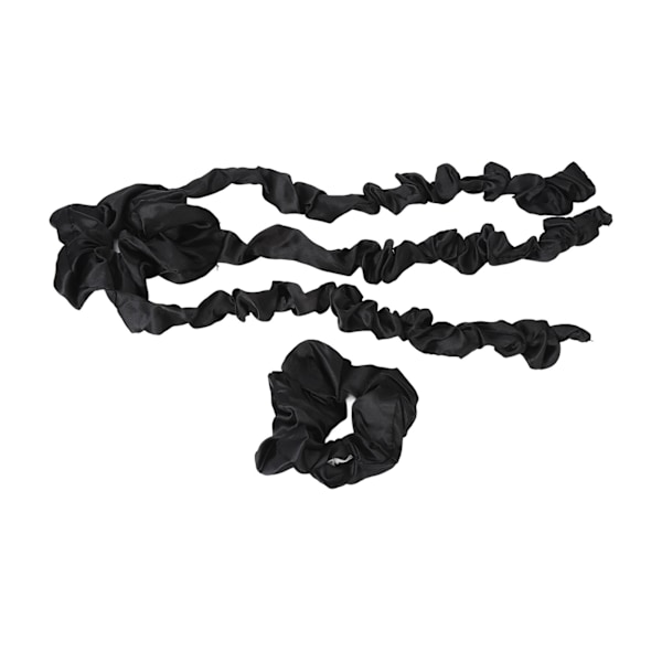 Varmefri hårkrøllemaskine med Scrunchie Varmefri krøllestang pandebånd Sovende hårruller Stylingværktøj Sort