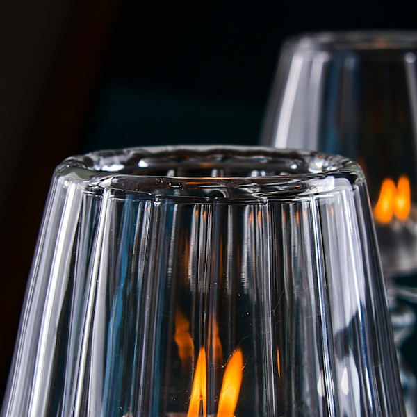 Lysestake i glass Tansparent Bordlampe Form Lysestakeholder for Din