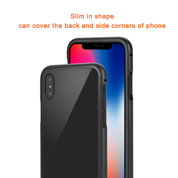 Magnetiskt absorberande härdat glas telefonskyddsfodral för iPhone X svart