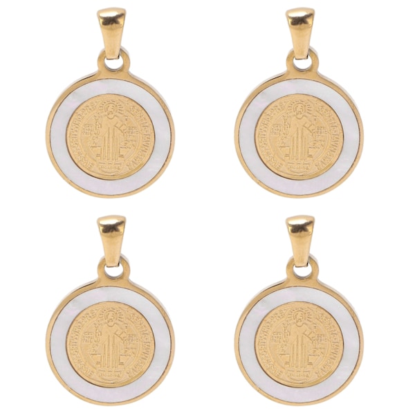 4 stk. Saint Benedict-vedhæng med unikt karakterreliefdesign, rustbestandigt Saint Christopher-vedhæng, gave, smykker