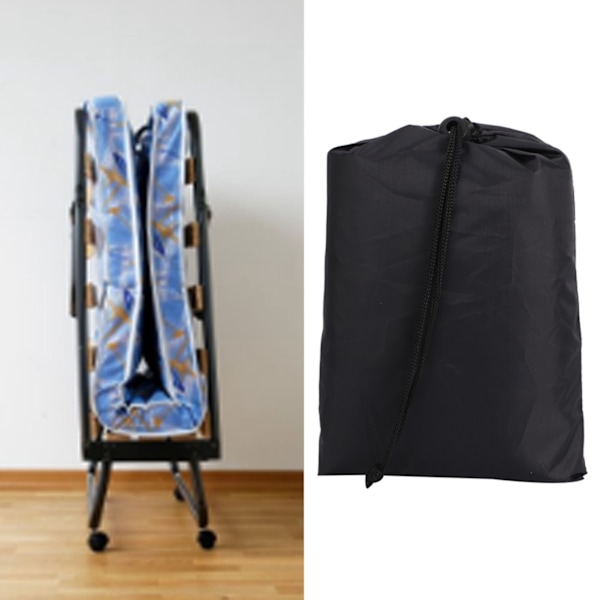 Svart bärbar hopfällbar sängöverdrag möbel dammskydd skyddande överdrag för inomhus- och utomhusbruk 102x33x104 cm
