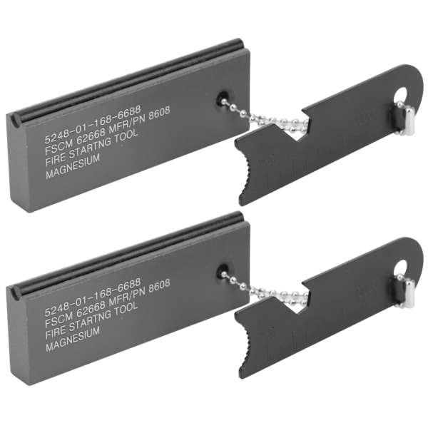 2-pack bärbar magnesiumblock flinta tändare utomhus camping vandring överlevnadsverktyg