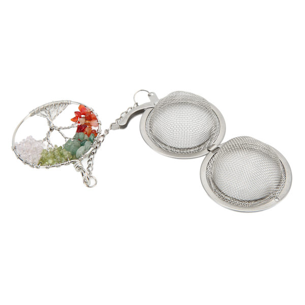 Teinfuser 304 Rostfritt Stål Livets Träd Tesil Teinfuser Kristall Te Avloppsfärgblandning
