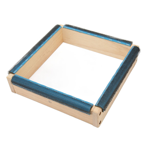 Broderistrimsramme 9,8 tommer 4 sider Solid massivtre Enkel montering teppekrokramme med skruer Nøkkel for tufting DIY