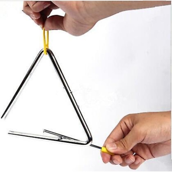 Stål Trekant Hånd Percussion Instrument 7 Tommer Slagstang til Rhythme Musik