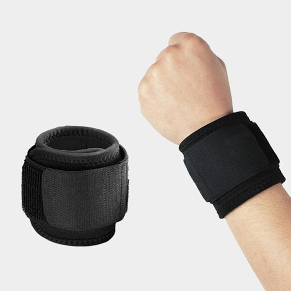 2 st sport handledsskydd svart nylon kardborreband hög elasticitet vuxen handledsstöd för basket fotboll löpning
