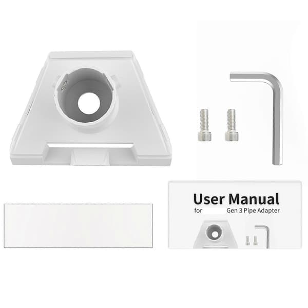 For Starlink Gen3 Standard Dish Pipe Adapter Kit Vanntett Plastmonteringssett for Utendørs White