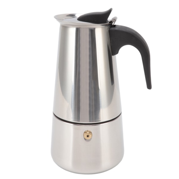 Kaffetillverkare i rostfritt stål av livsmedelskvalitet, bärbar Moka-kanna för hem och utomhuscamping