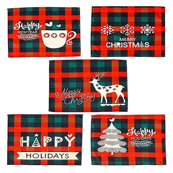 Julebordsmåtte Klassisk Plaid Design Dekorativ Rektangulær