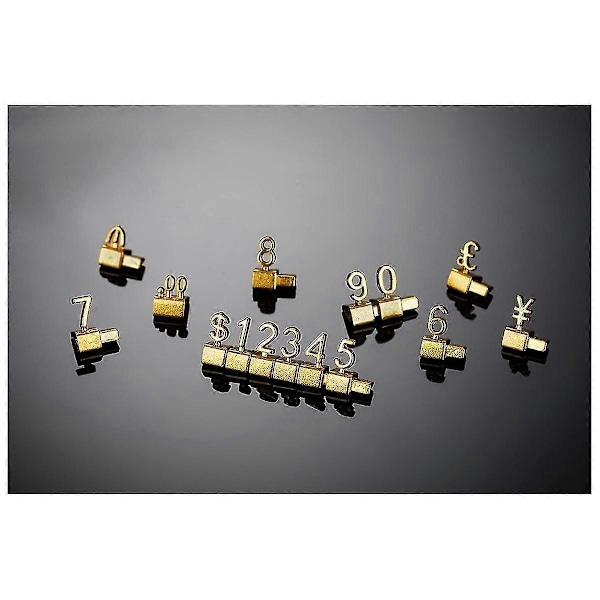 10 st Digital Prislapp 3D Metallhyllor Justerbar GBP Pris Fyrkantig Kit kompatibel med Butiksdisplay Smycken