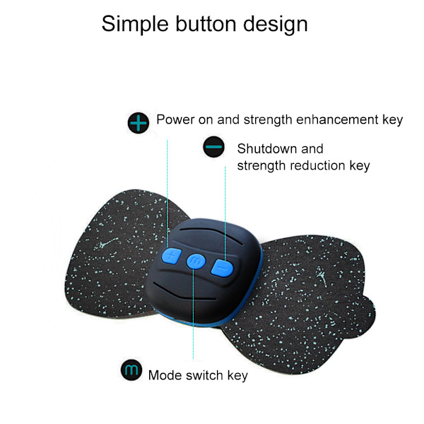 Mini Elektrisk nakkestimulator EMS Pulse Massager Cervical Pain Relief Massasjeverktøy