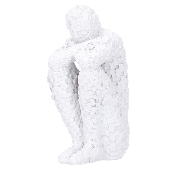 Resin Abstrakt Tænker Figuriner Statue Kontor Hjem Dekoration Tilbehør Håndværk Hvid