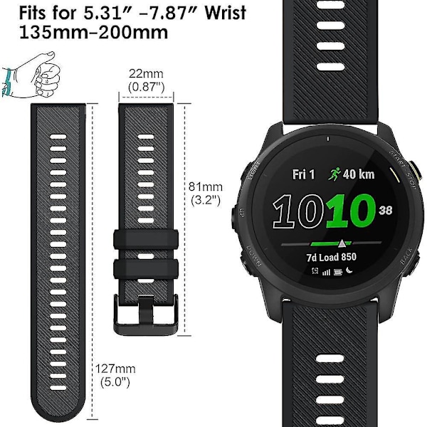 Silikonutskiftingsrem for Garmin Venu 2/Vivoactive 4/Forerunner 745 - 22mm Armbånd 22mm Hvit