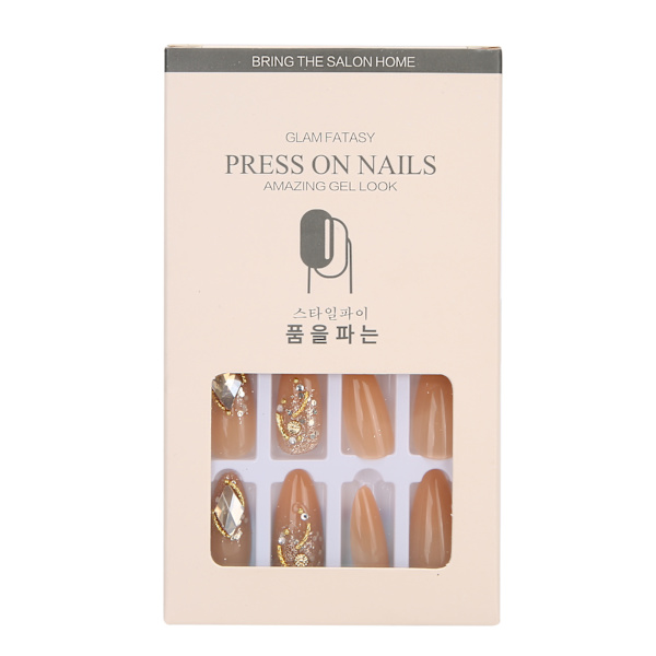 Gradient Fake Nails Tips Färdiga Färgade False Nails Tips Falska konstgjorda pressar på naglarF745-4