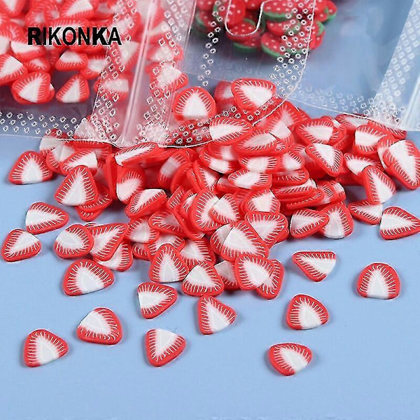 10g Sommar 3D Frukt Serie Mjuka Lerskivor Jordgubbe Citron Nagelpaljetter För Nagelkonst Dekorationer DIY Polsk Manikyr Tillbehör