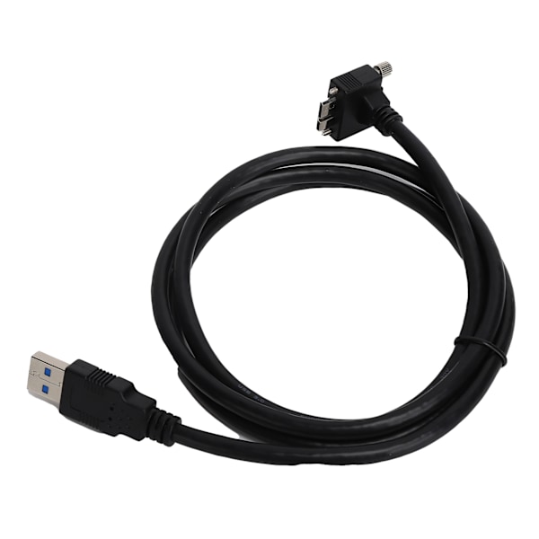 Micro-B uros USB-A 3.0 uros -kaapeli, kulmakytkentäsovitin, 1,2 m, musta