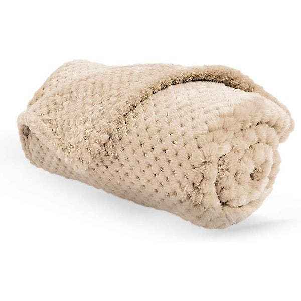 Hundetæppe Kat Dobbeltsidet Plys Måtte Vaskbar Blød og Varm Komfortabel Kæledyrsdækken Hundesofa Seng L-80 x 100cm