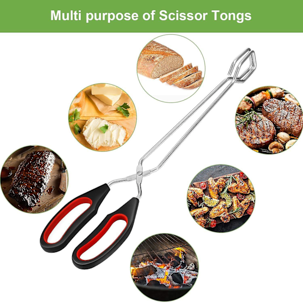 Set med 3 köks sax-tänger Matlagning Bröd Tång Mat Tång Grill Tång för att vända matverktyg, 9/11/12 tum