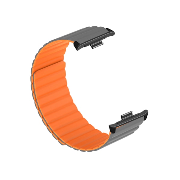 2 stk Magnetutskiftingsreimer for klokke Silikon Magnetlås Rem for Mi Band 8 Pro Grå Oransje
