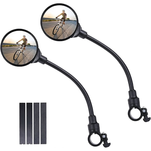 Pyörän peili, 2 x 360 astetta kääntyvät laajakulmaiset pyörän peilit, akryyliset kuperat turvapeilit 22-30 mm ohjaustangoille, pyörätarvikkeet kaikkiin pyöriin, moottoripyörä