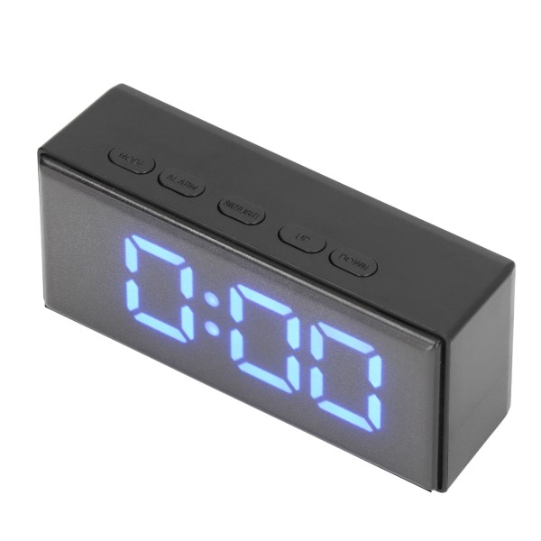 Digital klocka Energisparande bakgrundsbelysning LED-spegel Digital display Elektronisk väckarklocka för sovsal Hem Sovrum Blå