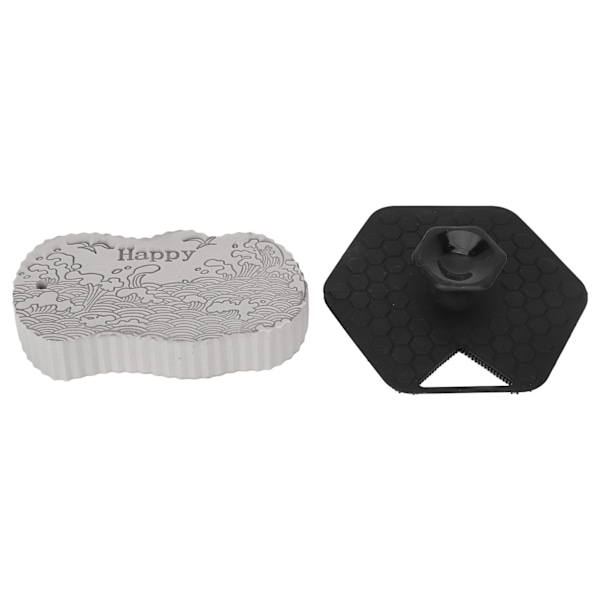2 stk multifunksjonell kroppsskrubb polygon 3D rask rebound dusjbørste svart grå