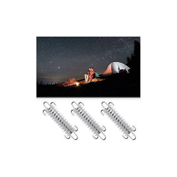 4 Stycken Skuggsegel Fjäder, Skuggsegel Spännare Fjäder, Skuggsegel Spänningsfjäder, Tältspänningsfjäder för Camping, Tältfjäder i Stål Repspänne (Silver)