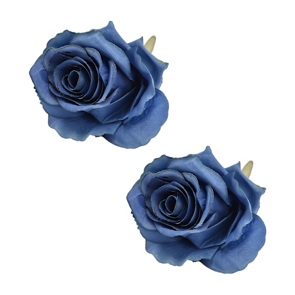 2 stk emulerende serviettring bordbord i tre blå enkel blomst serviettring til hjemmehotellfestRoseblomst