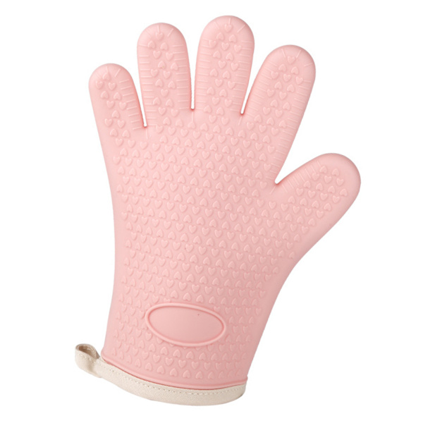 Tjock silikon ugnsvante värmebeständig silikon matlagningshandske för mikrovågsugn brödrost rosa orange