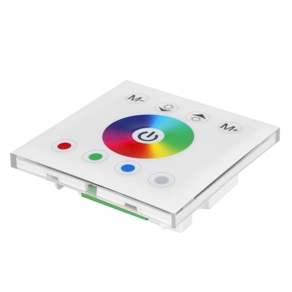 Vægmonteret farverig RGBW LED Touch Panel Controller Lysdæmperkontakt til LED Strip Lys Hvid